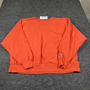 Champion Premium Reverse Weave Sweatshirt Mens 3XL Orange Cotton Crew Neck